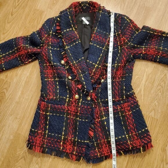 Halogen Raw Edge Cotton Blend Tweed Jacket - Picture 10 of 12